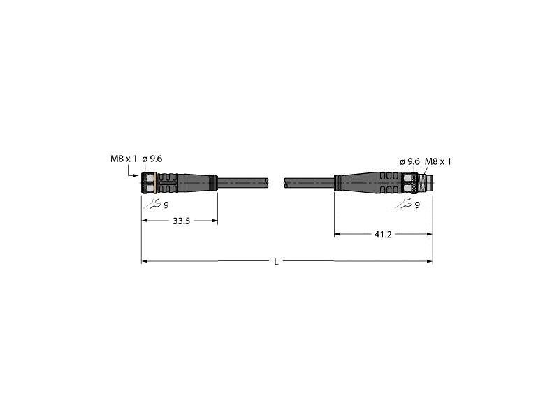 PKG4M 2 PSG4M TXG Actuator And Sensor Cable PUR Extension Cable Tipteh