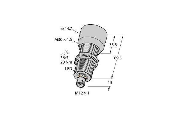 M30e RU600U-M30E-LU8X2-H1151, Ultrasonic Sensor, Diffuse Mode Sensor - Tipteh