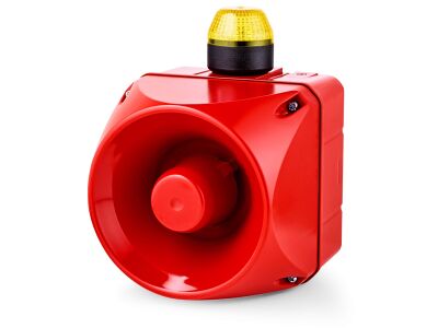 ACL Multi-tone alarm sounder with LED strobe light indicator 110-120 V AC yellow