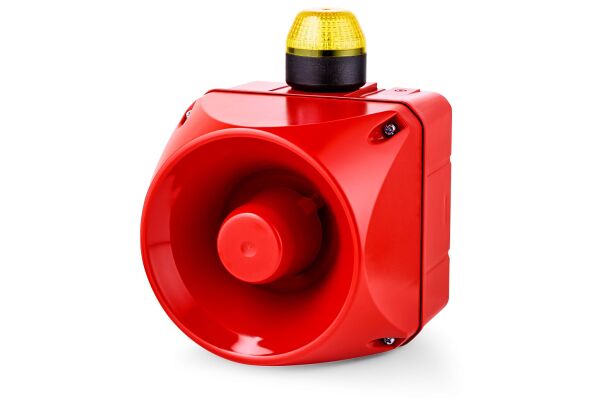 ACL Multi-tone alarm sounder with LED strobe light indicator 110-120 V AC yellow