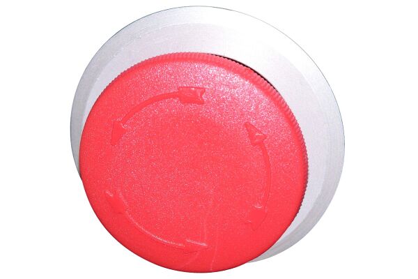 Red Button Rt5 B5P3 RT, Mushroom button Ø 30mm cutout, latching red, ring flat yellow ...