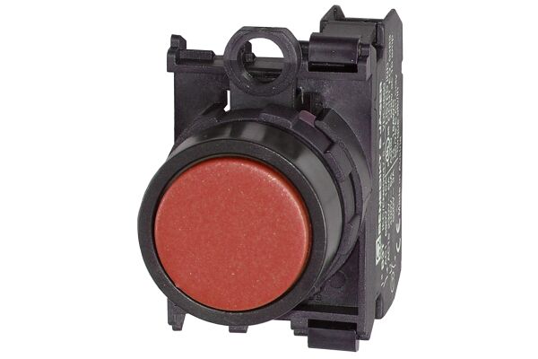 Red Button Rt5 BS3D RT/10, Push button complete Ø 22mm, red, 1NO, ring black - Tipteh