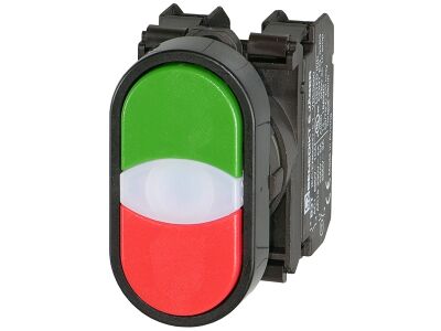 BS3DT G/R, Double push button Ø 22mm green/red, with indicator white -  Tipteh