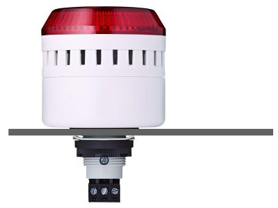 EDG LED panel mount buzzer red 230-240 V AC IP65 103 dB 