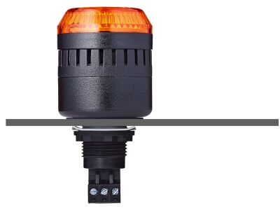 EDM Panel mount buzzer-warning beacon 45 mm, 24 V AC/DC, black, clear 