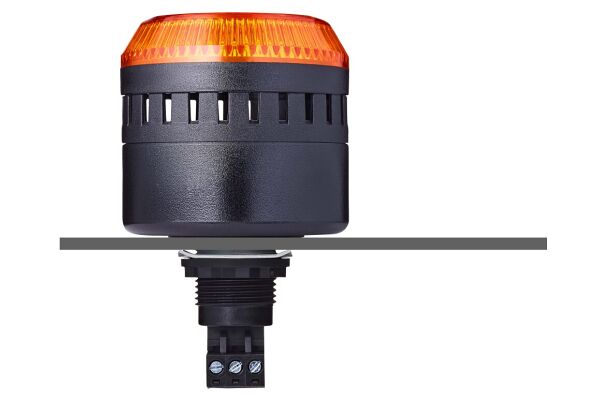 ELG LED panel mount buzzer orange 12 V AC/DC IP65 103 dB 