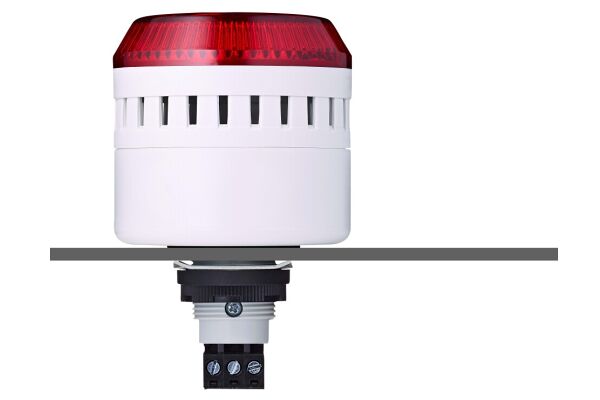 ELG LED panel mount buzzer red 230-240 V AC IP65 103 dB 