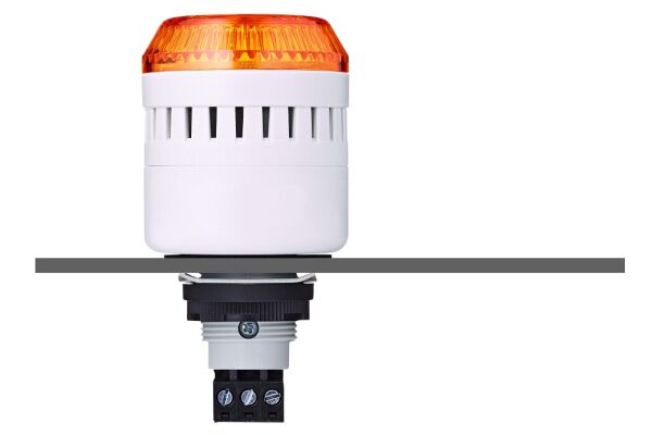 ELM LED panel mount buzzer orange 110-120 V AC IP65 98 dB 