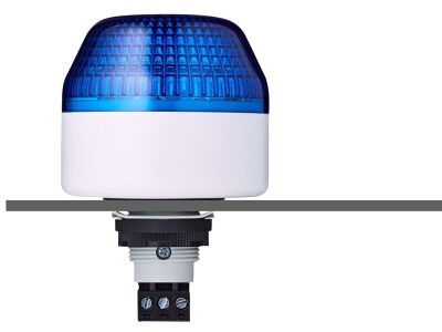 IBL M22 panel mount LED steady/flashing beacon blue 12 V AC/DC IP65 & UL Type 4/4x/13 