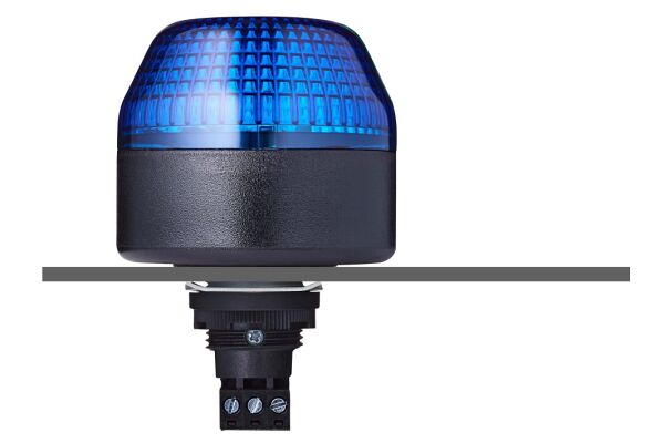 IBL M22 panel mount LED steady/flashing beacon blue 24 V AC/DC IP65 & UL Type 4/4x/13 