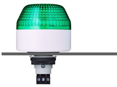 IBL M22 panel mount LED steady/flashing beacon green 110-120 V AC IP65 & UL Type 4/4x/13 