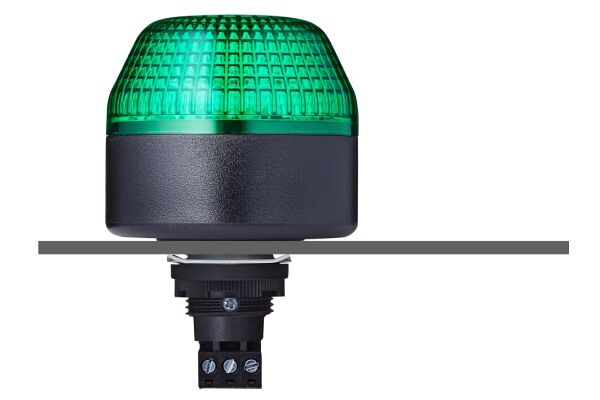 IBL M22 panel mount LED steady/flashing beacon green 110-120 V AC IP65 & UL Type 4/4x/13 