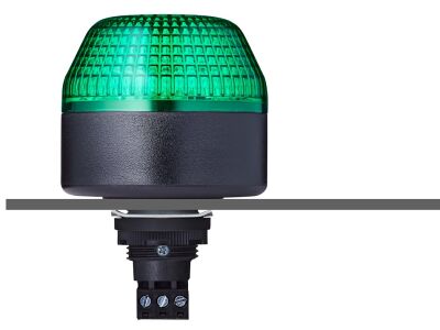 IBL M22 panel mount LED steady/flashing beacon green 24 V AC/DC IP65 & UL Type 4/4x/13 