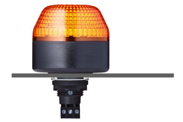IBL M22 panel mount LED steady/flashing beacon orange 110-120 V AC IP65 & UL Type 4/4x/13 