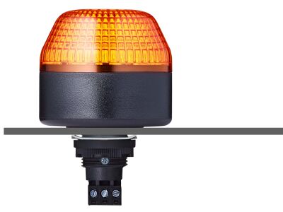 IBL M22 panel mount LED steady/flashing beacon orange 12 V AC/DC IP65 & UL Type 4/4x/13 