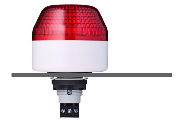 IBL M22 panel mount LED steady/flashing beacon red 110-120 V AC IP65 & UL Type 4/4x/13 