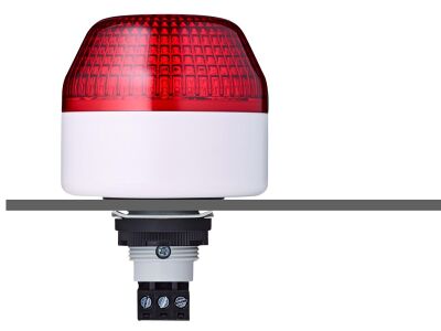 IBL M22 panel mount LED steady/flashing beacon red 24 V AC/DC IP65 & UL Type 4/4x/13 