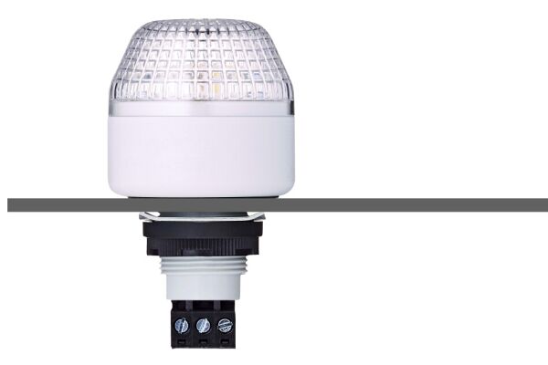 IBM M22 panel mount LED steady/flashing beacon clear 24 V AC/DC IP65 & UL Type 4/4x/13 