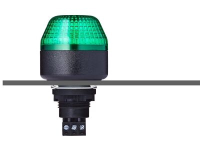 IBM M22 panel mount LED steady/flashing beacon green 12 V AC/DC IP65 & UL Type 4/4x/13 