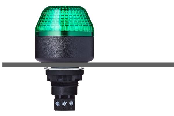 IBM M22 panel mount LED steady/flashing beacon green 24 V AC/DC IP65 & UL Type 4/4x/13 