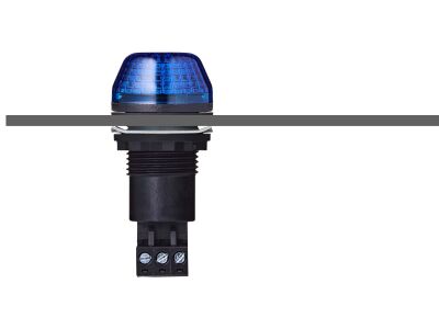 IBS M22 panel mount LED steady/flashing beacon blue 12 V AC/DC IP65 & UL Type 4/4x/13 