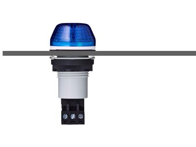 IBS M22 panel mount LED steady/flashing beacon blue 24 V AC/DC IP65 & UL Type 4/4x/13 