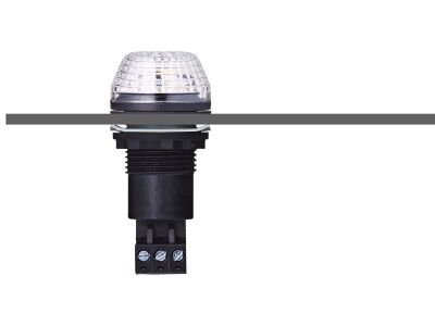 IBS M22 panel mount LED steady/flashing beacon clear 230-240 V AC IP65 & UL Type 4/4x/13 