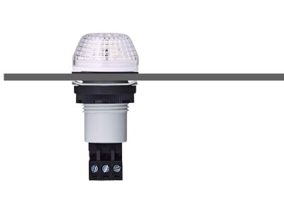 IBS M22 panel mount LED steady/flashing beacon clear 24 V AC/DC IP65 & UL Type 4/4x/13 