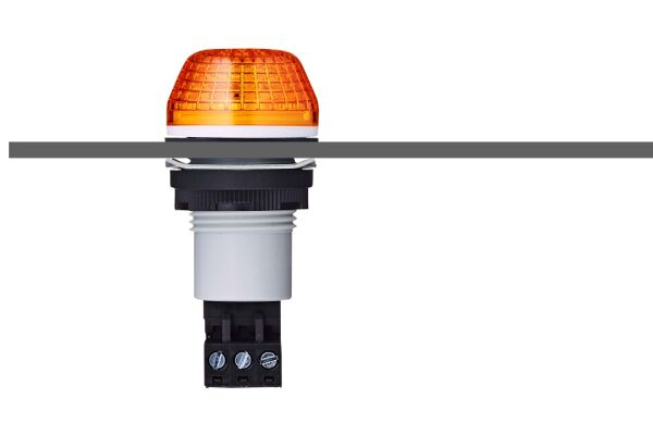 IBS M22 panel mount LED steady/flashing beacon orange 110-120 V AC IP65 & UL Type 4/4x/13 