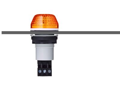 IBS M22 panel mount LED steady/flashing beacon orange 12 V AC/DC IP65 & UL Type 4/4x/13 