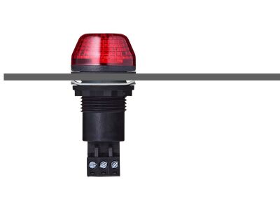 IBS M22 panel mount LED steady/flashing beacon red 12 V AC/DC IP65 & UL Type 4/4x/13 