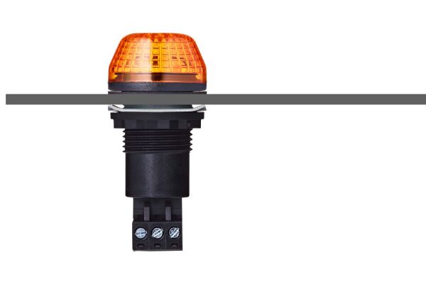 IBS M22 panel mount LED steady/flashing beacon red 230-240 V AC IP65 & UL Type 4/4x/13 