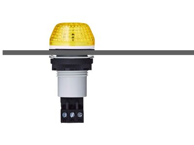 IBS M22 panel mount LED steady/flashing beacon yellow 110-120 V AC IP65 & UL Type 4/4x/13 