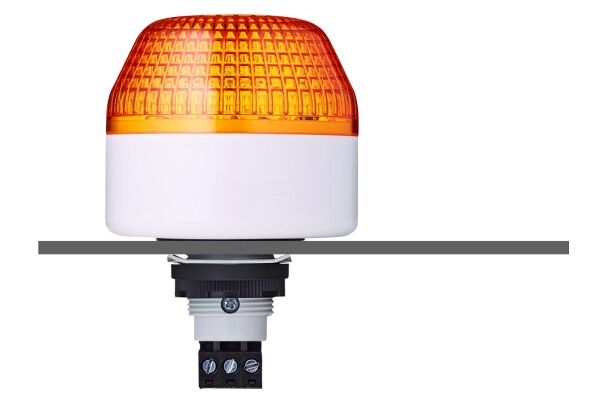 ICL M22 panel mount LED multi strobe beacon orange 230-240 V AC IP65 & UL Type 4/4x/13 
