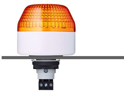 ICL M22 panel mount LED multi strobe beacon orange 230-240 V AC IP65 & UL Type 4/4x/13 