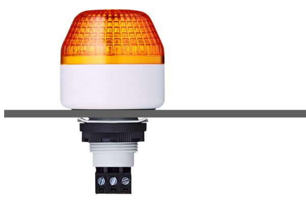 ICM M22 panel mount LED multi strobe beacon orange 110-120 V AC IP65 & UL Type 4/4x/13 