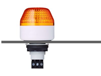 ICM M22 panel mount LED multi strobe beacon orange 24 V AC/DC IP65 & UL Type 4/4x/13 