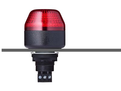 ICM M22 panel mount LED multi strobe beacon red 230-240 V AC IP65 & UL Type 4/4x/13 