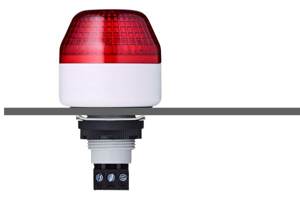 ICM M22 panel mount LED multi strobe beacon red 24 V AC/DC IP65 & UL Type 4/4x/13 