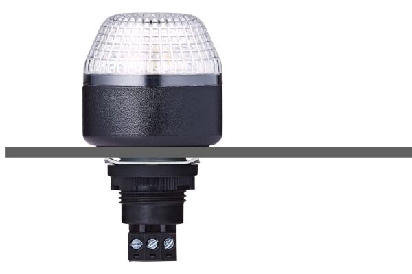 IDM M22 panel mount LED multi colour beacon clear 230-240 V AC IP65 & UL Type 4/4x/13 