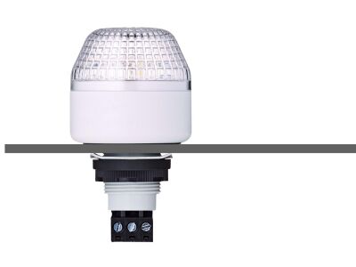 IDM M22 panel mount LED multi colour beacon clear 230-240 V AC IP65 & UL Type 4/4x/13 