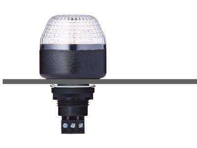 IDM M22 panel mount LED multi colour beacon clear 24 V AC/DC IP65 & UL Type 4/4x/13 