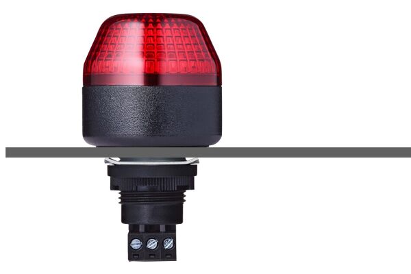 ISM M22 panel mount Xenon strobe beacon red 230-240 V AC IP65 & UL Type 4/4x/13 
