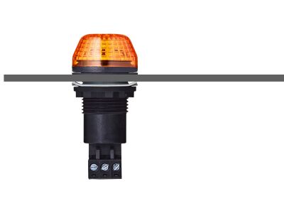 ISS M22 panel mount LED strobe beacon orange 24 V AC/DC IP65 & UL Type 4/4x/13 