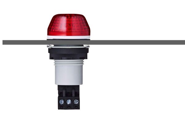 ISS M22 panel mount LED strobe beacon red 12 V AC/DC IP65 & UL Type 4/4x/13 