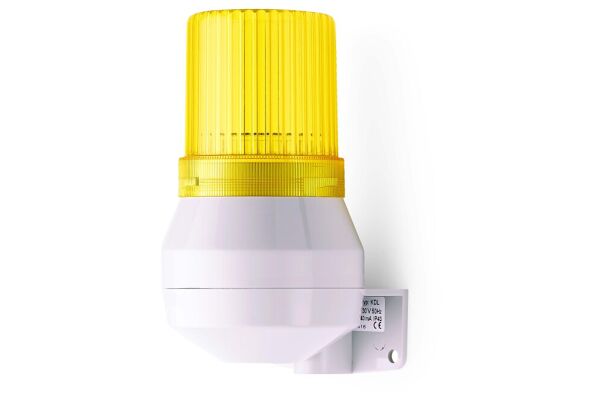 KDF Mini horn strobe beacon yellow 230-240 V AC IP43 & NEMA type 2 92 dB 