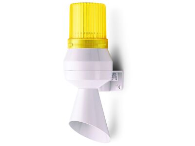 KLF Mini horn strobe beacon yellow 230-240 V AC IP43 & NEMA type 2 92 dB 