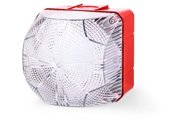 QBS LED multifunction beacon 110-240 V AC clear, red (RAL 3000)