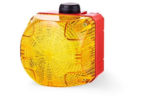 QSS LED steady/flashing beacon with buzzer indicator yellow 110-120 V AC IP65 80 dB 