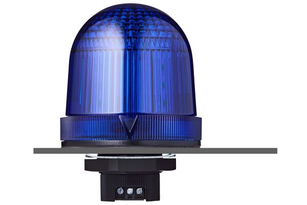 TDCP 37mm panel mount LED steady/flashing beacon blue 110-120 V AC IP66 & UL Type 4/4x/13 